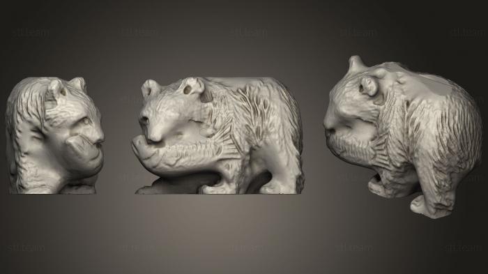 3D модель Медведь с Рыбой (STL)